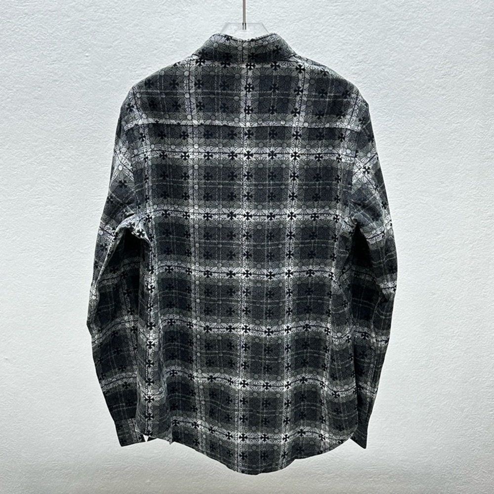 Chrome Hearts Men's Black and Gray Plaid Shirt - Picture 2 of 11